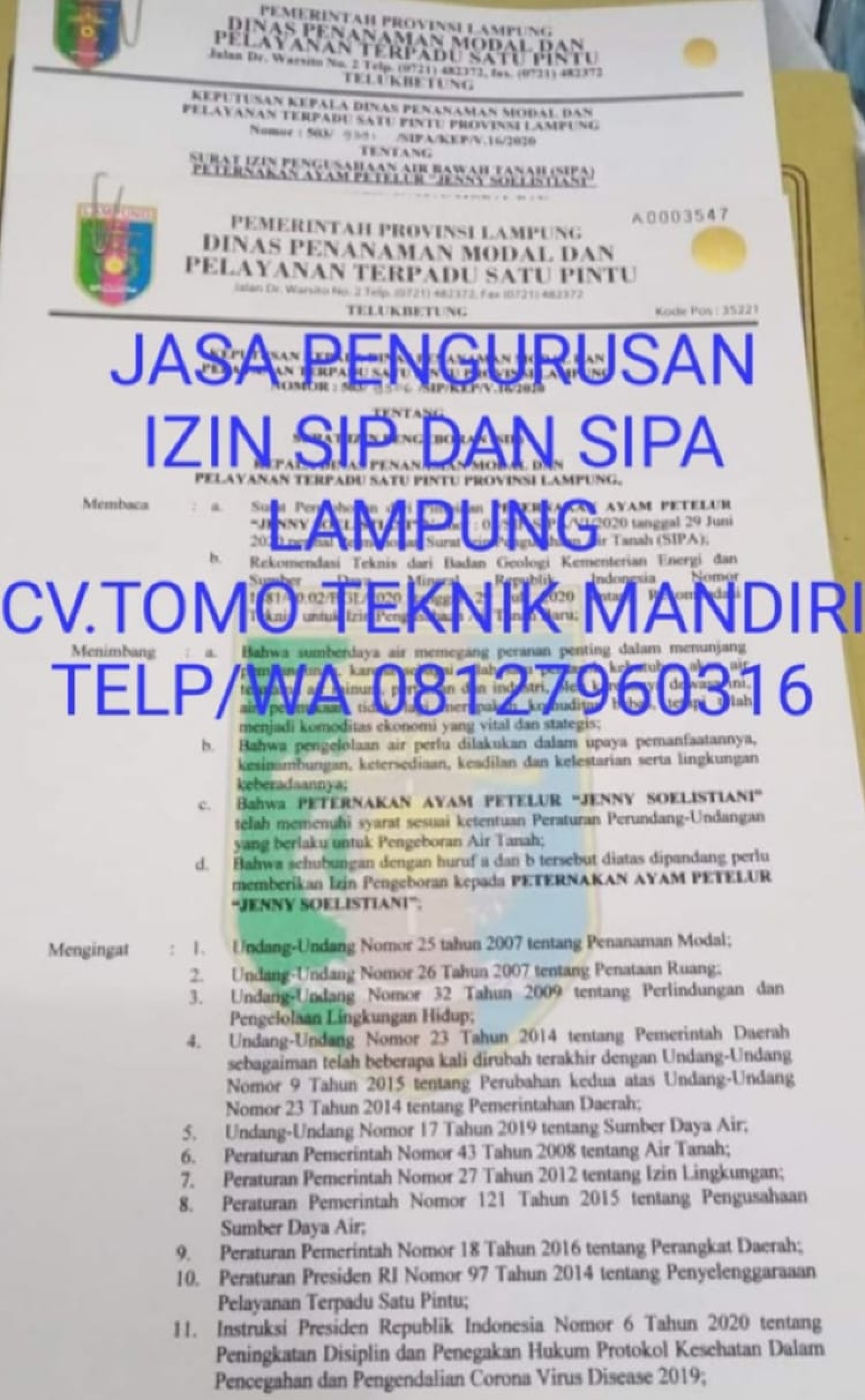 Detail Surat Izin Usaha Pengeboran Air Tanah Nomer 34