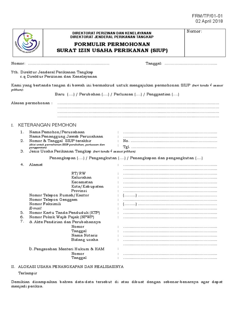 Detail Surat Izin Usaha Perikanan Siup Nomer 2