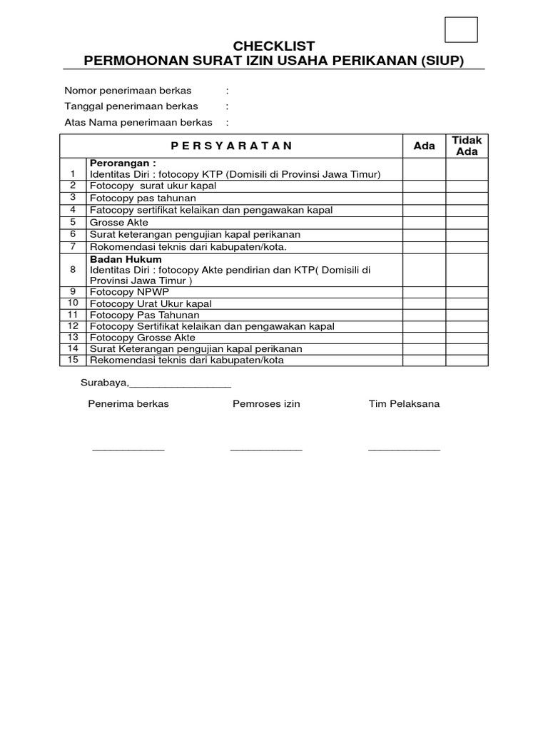 Detail Surat Izin Usaha Perikanan Siup Nomer 16