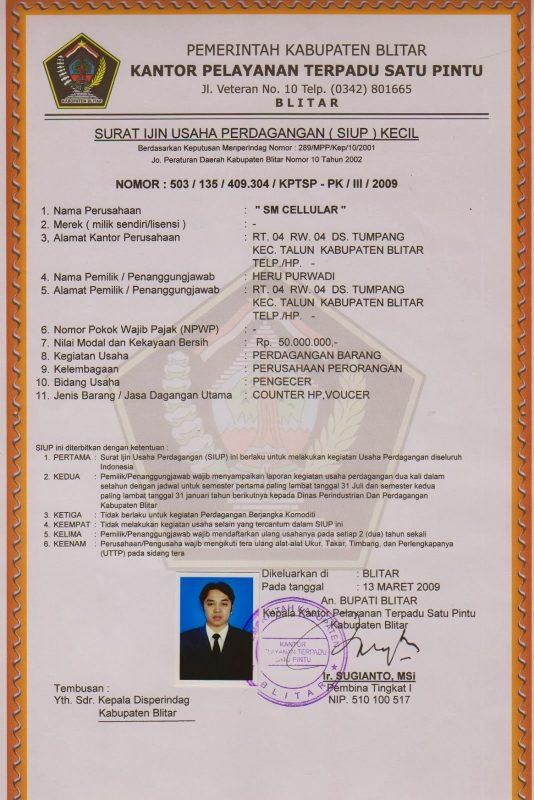 Detail Surat Izin Usaha Tdp Nomer 21