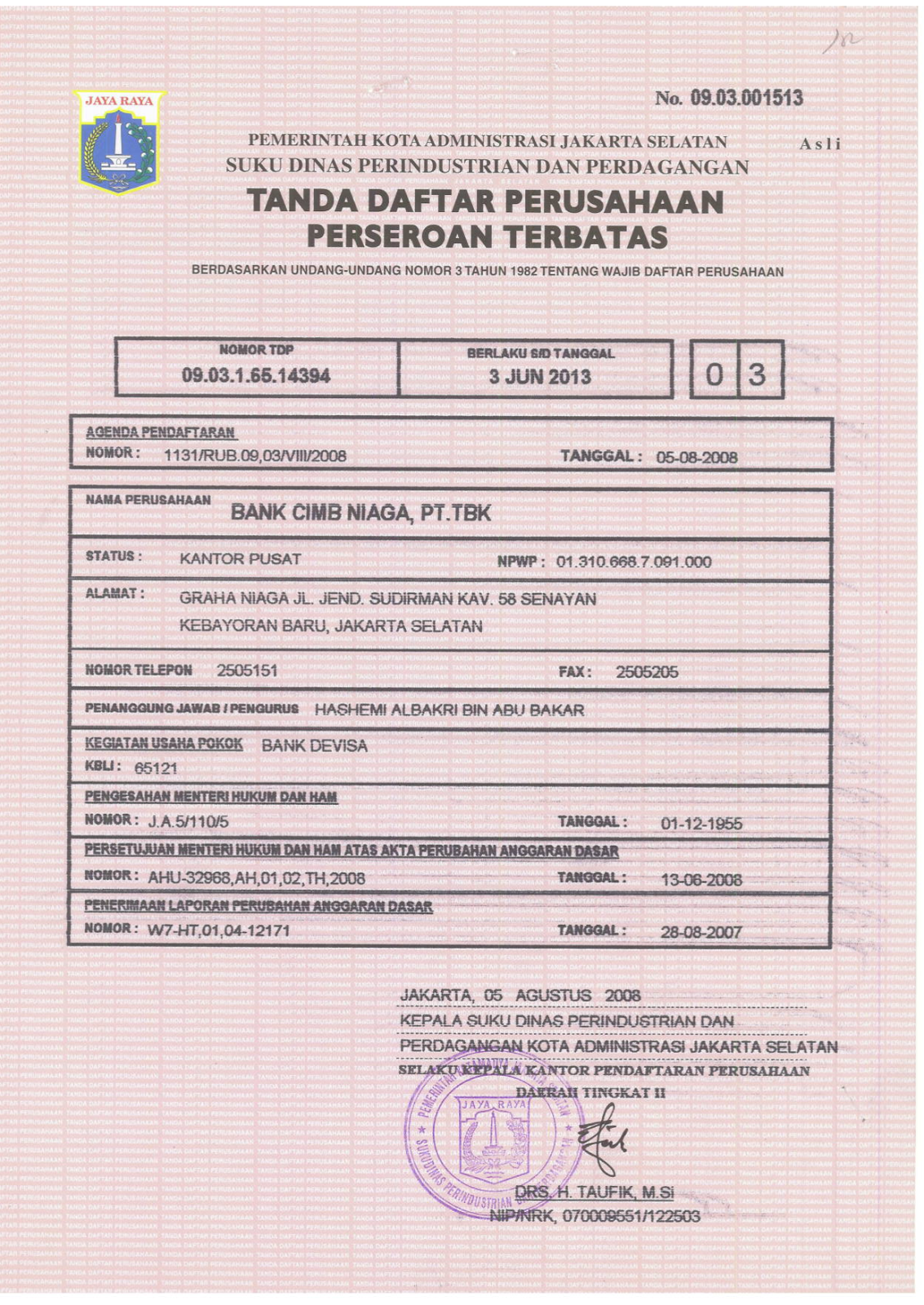 Detail Surat Izin Usaha Tdp Nomer 4