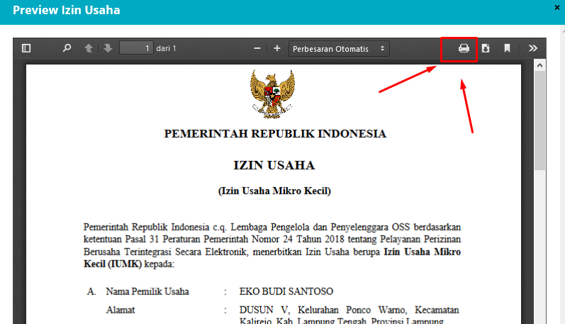 Detail Surat Izin Usaha Warnet Nomer 9