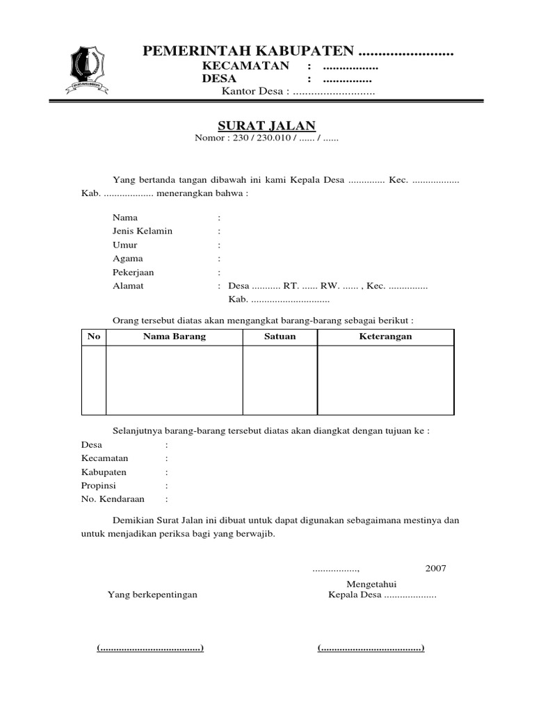 Detail Surat Jalan In English Nomer 6