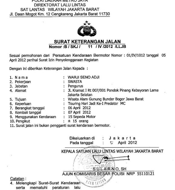 Detail Surat Jalan Kendaraan Bermotor Nomer 9