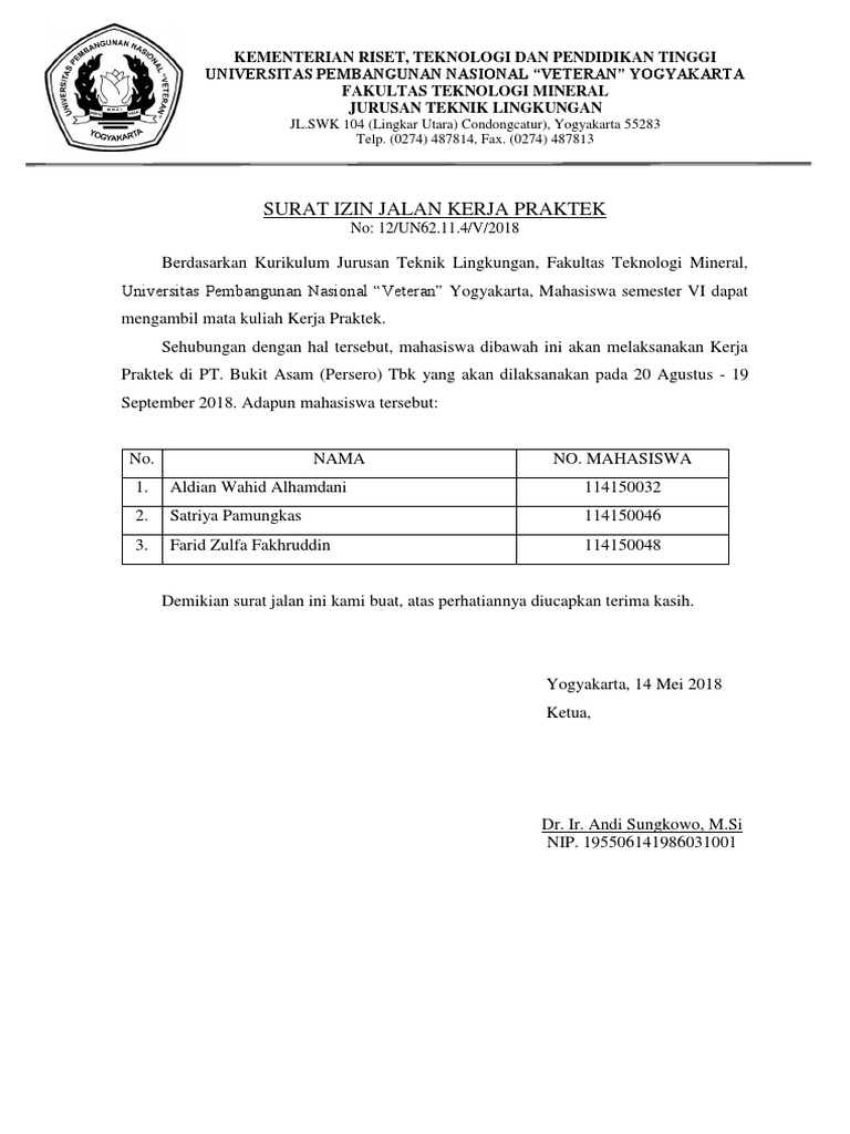 Detail Surat Jalan Kerja Nomer 23