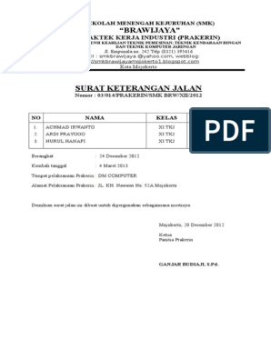 Detail Surat Jalan Kerja Nomer 33