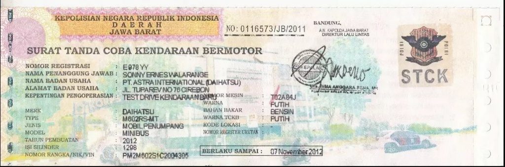 Detail Surat Jalan Motor Baru Dari Dealer Nomer 3