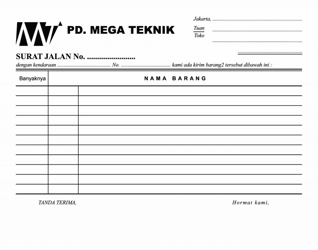 Detail Surat Jalan Pengiriman Motor Nomer 33