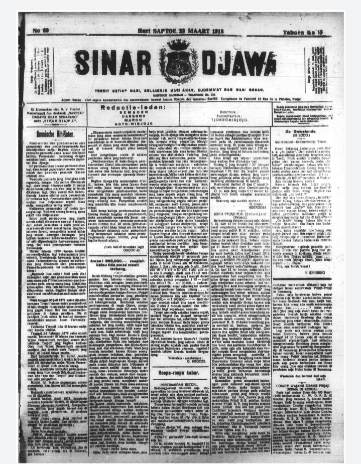 Detail Surat Kabar Sinar Harian Nomer 9