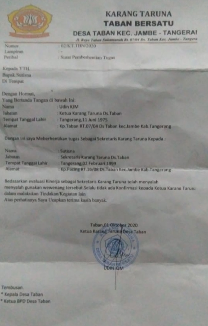 Detail Surat Karang Taruna Nomer 37