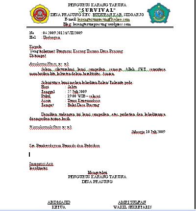 Detail Surat Karang Taruna Nomer 10