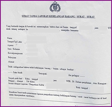 Detail Surat Kehilangan Atm Nomer 31