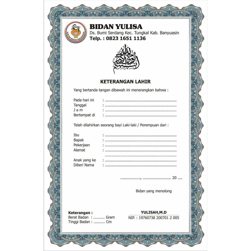 Detail Surat Kelahiran Dari Bidan Nomer 4