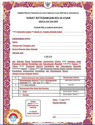 Detail Surat Kelulusan Sd Nomer 18