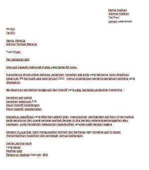 Detail Surat Kenaikan Gaji Nomer 4