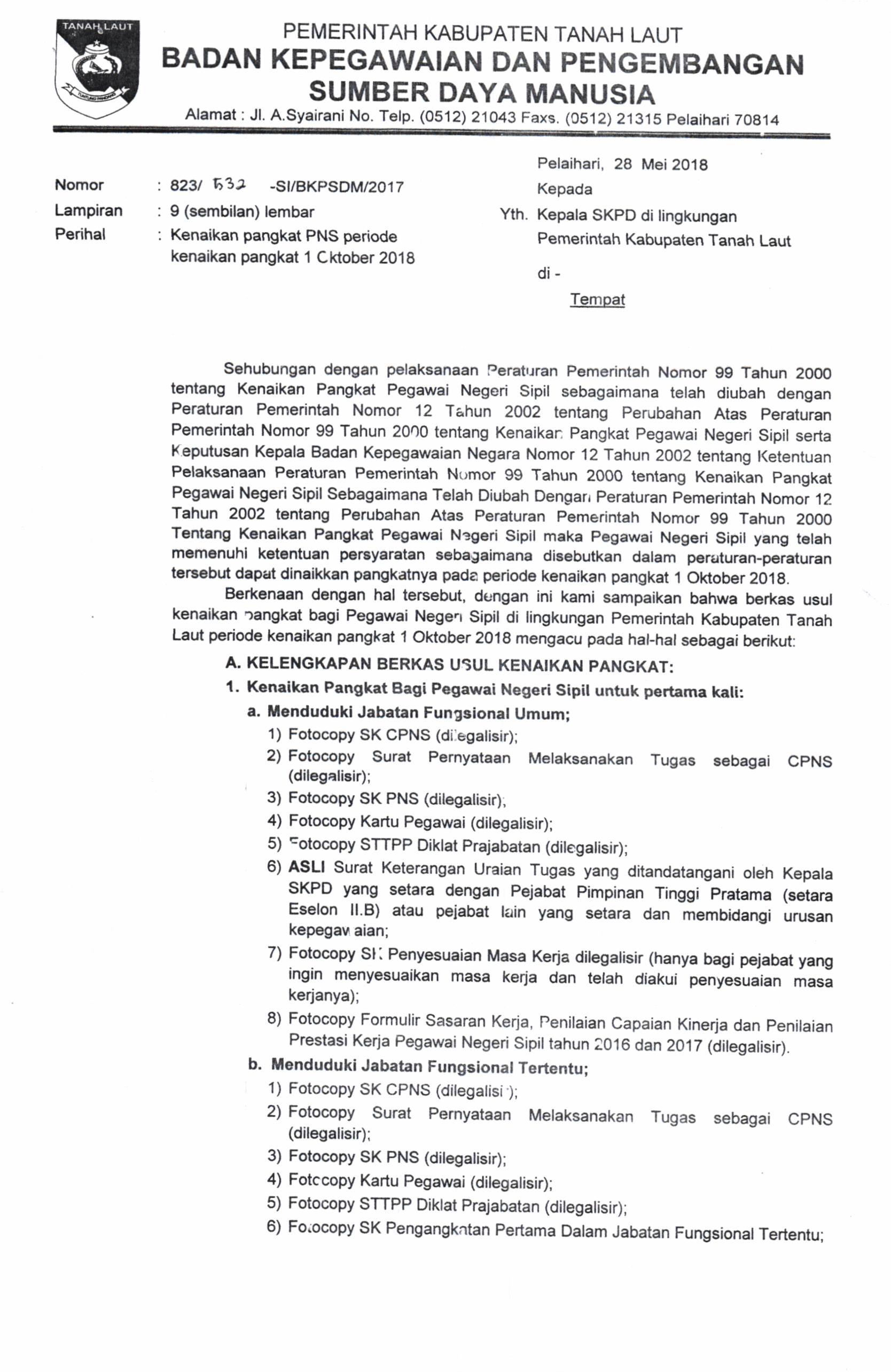 Detail Surat Kenaikan Pangkat Nomer 11