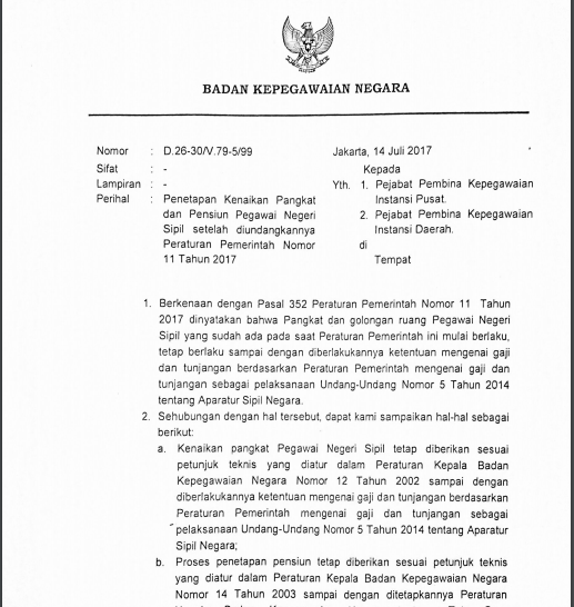 Detail Surat Kenaikan Pangkat Nomer 13