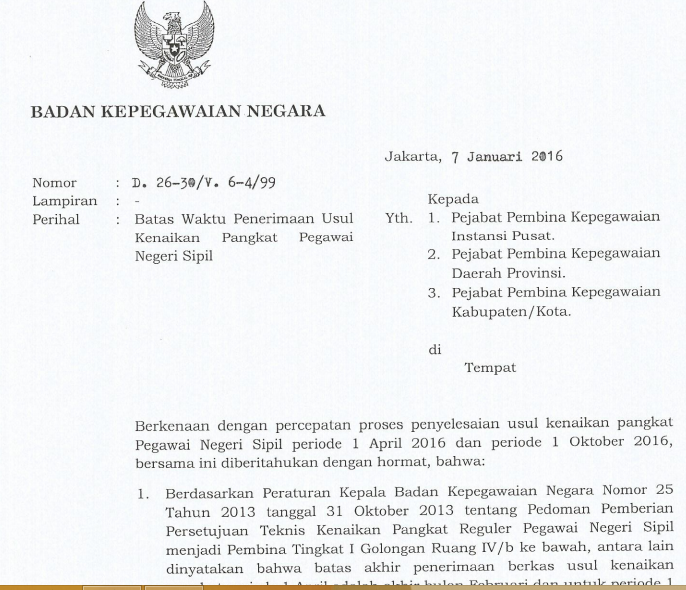 Detail Surat Kenaikan Pangkat Nomer 41