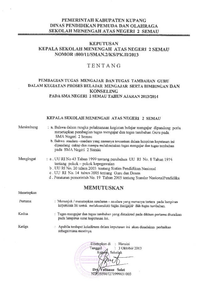 Surat Keputusan In English - KibrisPDR