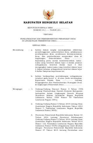 Download Surat Keputusan Kepala Desa Nomer 16