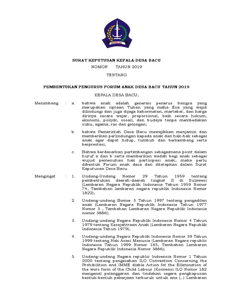 Detail Surat Keputusan Kepala Desa Nomer 24