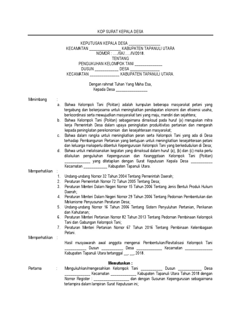 Detail Surat Keputusan Kepala Desa Nomer 40