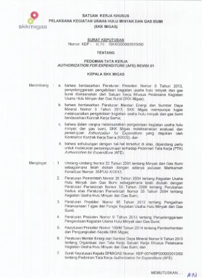 Detail Surat Keputusan Kepala Skk Migas Nomer 35