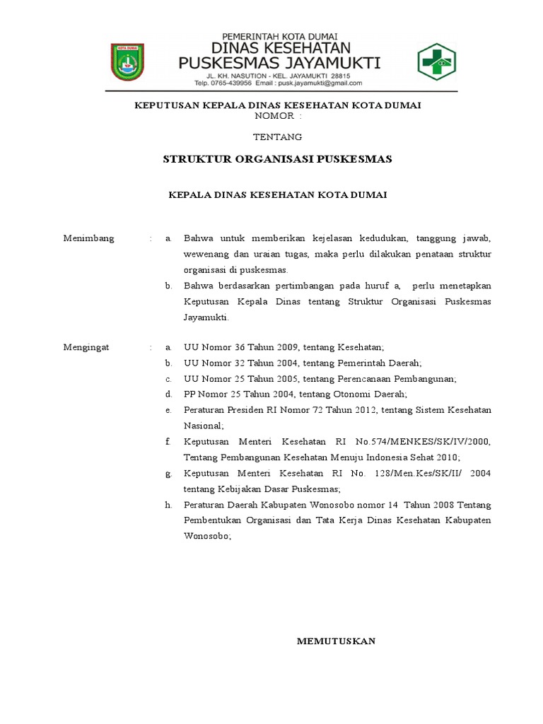 Detail Surat Keputusan Organisasi Nomer 13