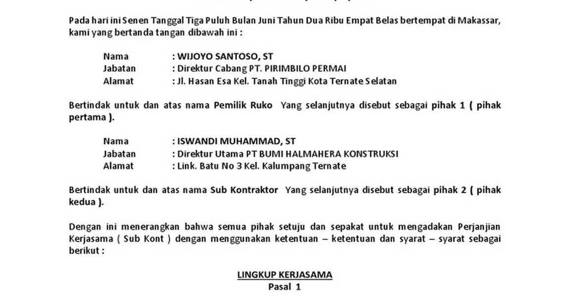 Detail Surat Kerjasama Perusahaan Nomer 13