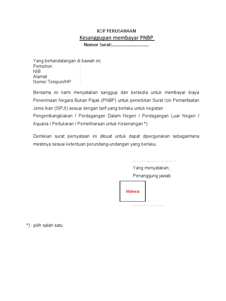 Detail Surat Kesanggupan Membayar Nomer 12