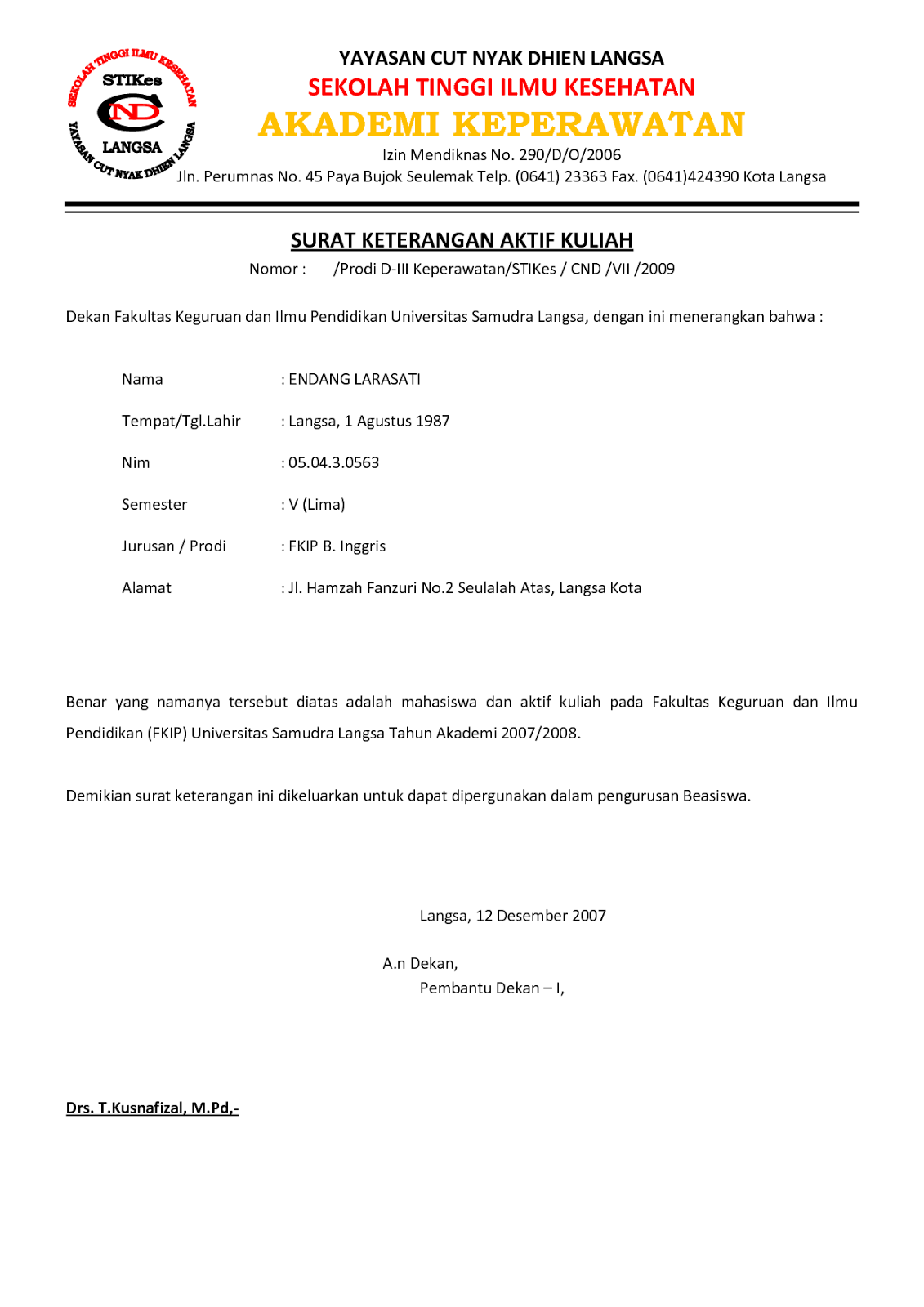 Detail Surat Keterangan Aktif Nomer 28