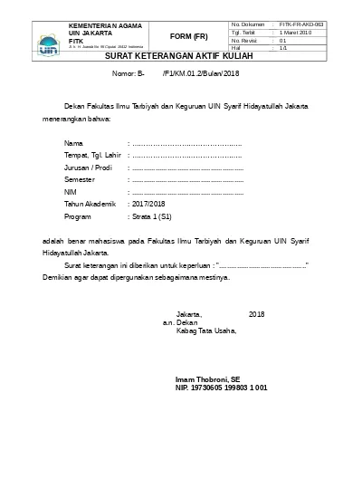 Detail Surat Keterangan Aktif Nomer 41