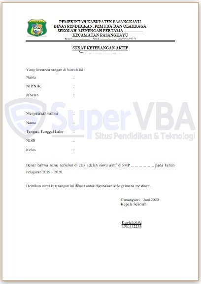 Detail Surat Keterangan Aktif Siswa Nomer 52