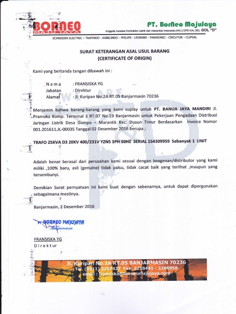 Download Surat Keterangan Asal Barang Nomer 1