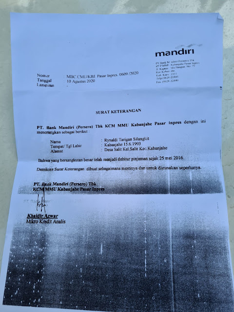 Detail Surat Keterangan Bank Mandiri Nomer 35