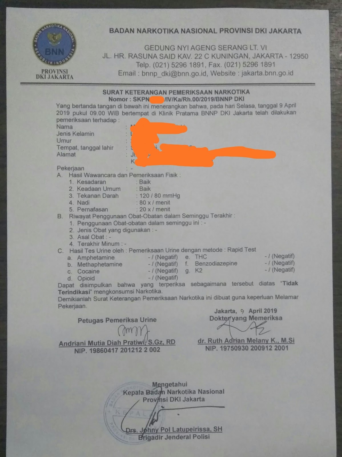 Detail Surat Keterangan Bebas Napza Nomer 6