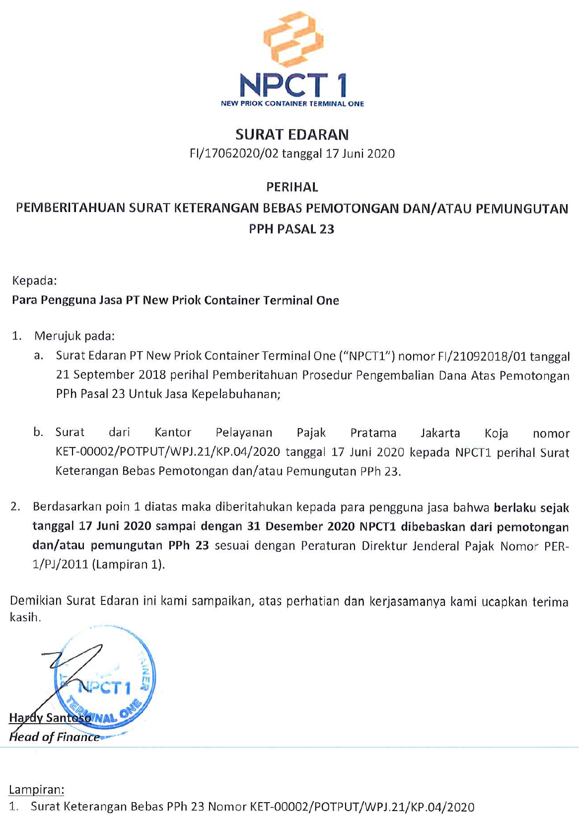 Detail Surat Keterangan Bebas Pph 23 Nomer 39