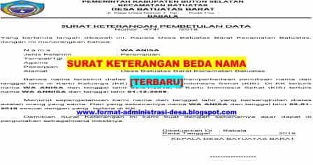 Detail Surat Keterangan Beda Nama Doc Nomer 29