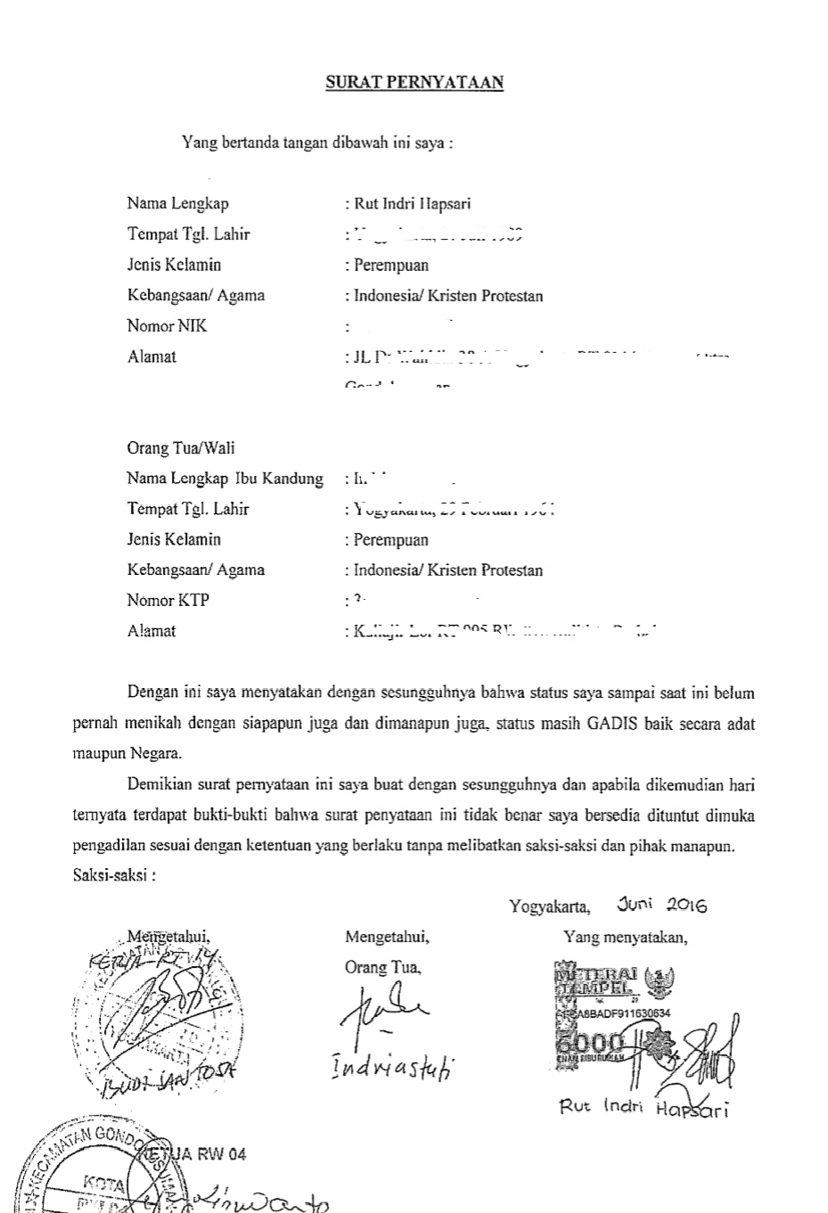 Detail Surat Keterangan Belum Menikah Dari Rt Nomer 35
