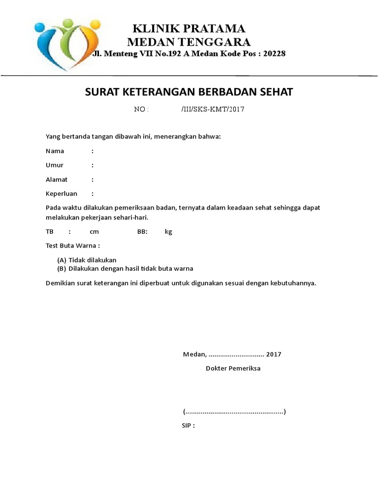 Detail Surat Keterangan Berbadan Sehat Nomer 13