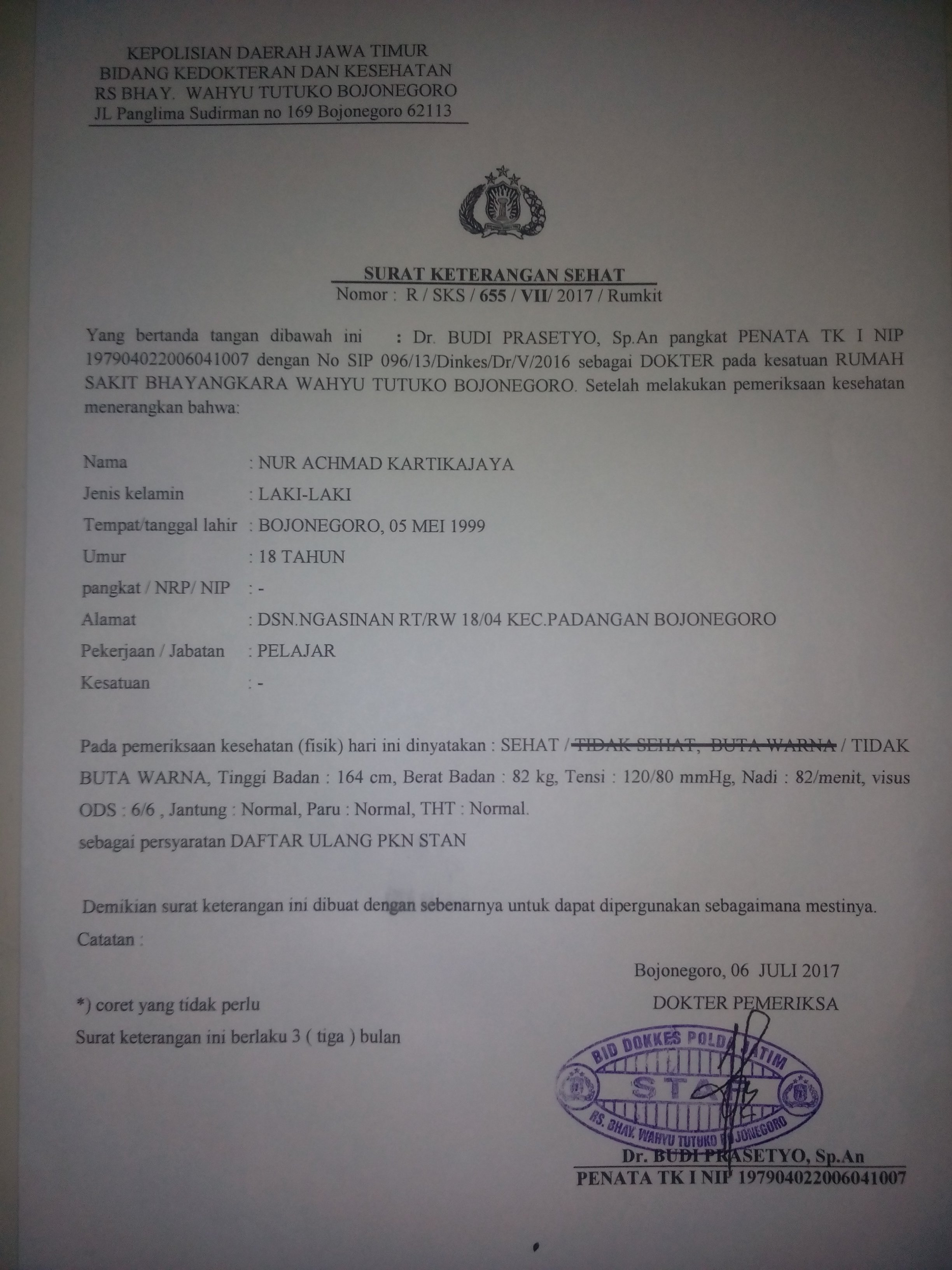 Detail Surat Keterangan Berbadan Sehat Nomer 40