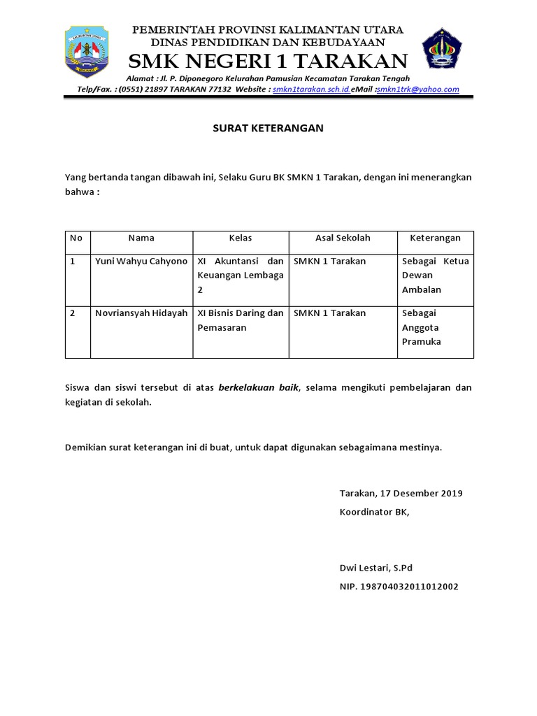 Detail Surat Keterangan Berkelakuan Baik Nomer 38