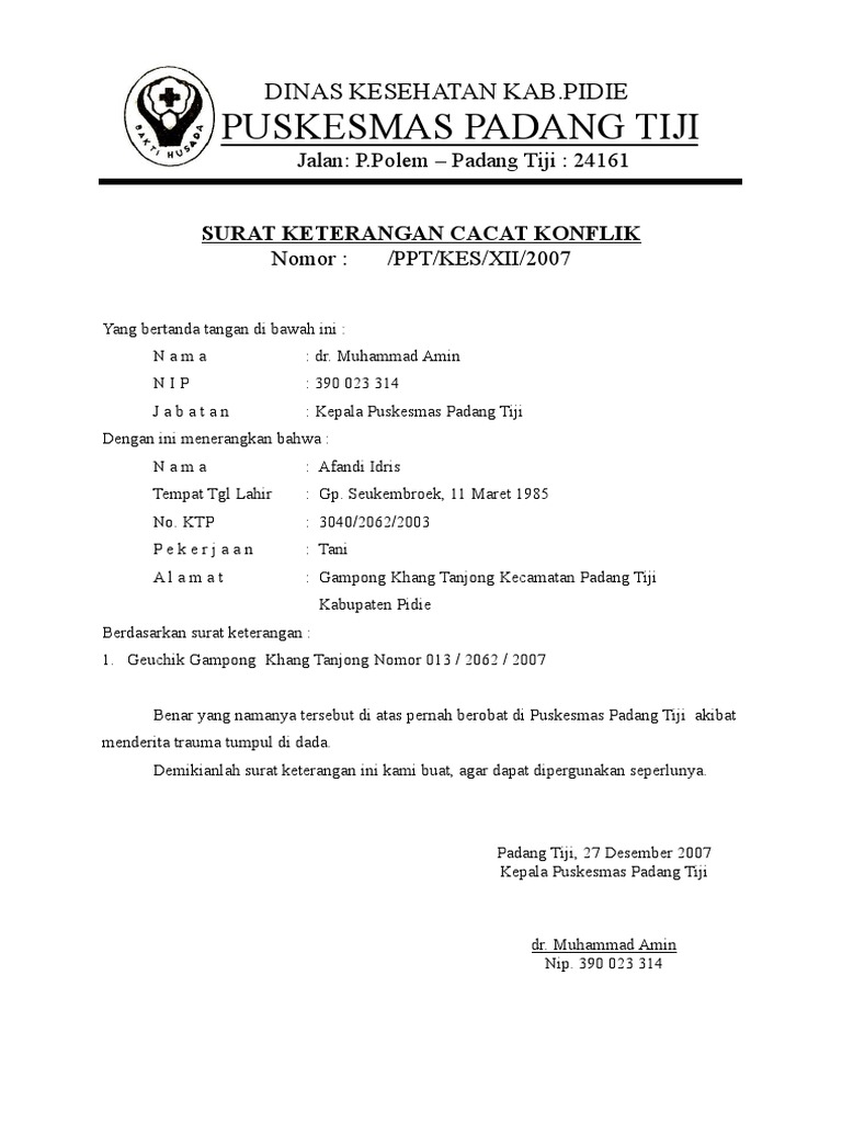 Detail Surat Keterangan Berobat Koleksi Nomer 19