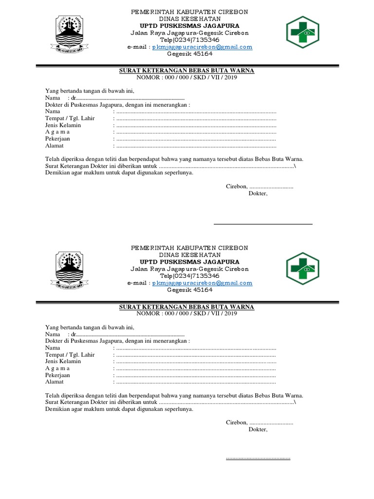 Detail Surat Keterangan Buta Warna Nomer 13