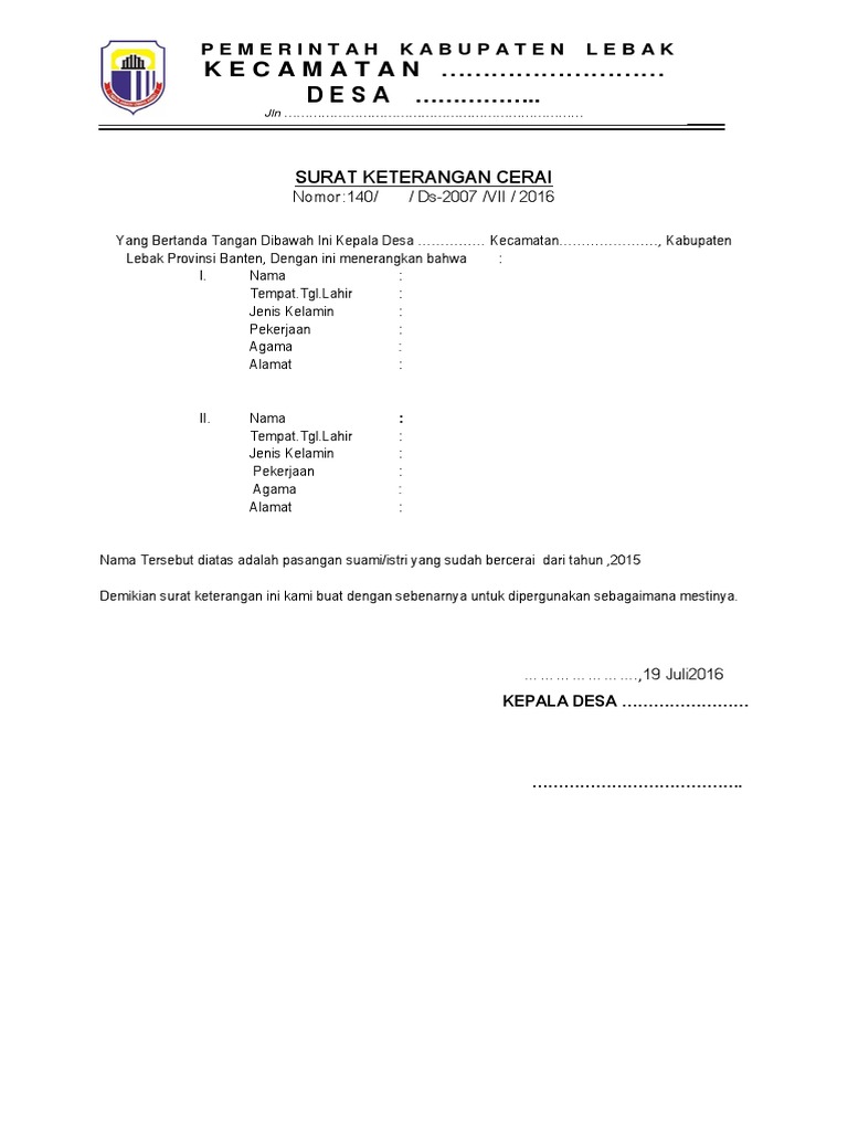 Detail Surat Keterangan Cerai Nomer 5