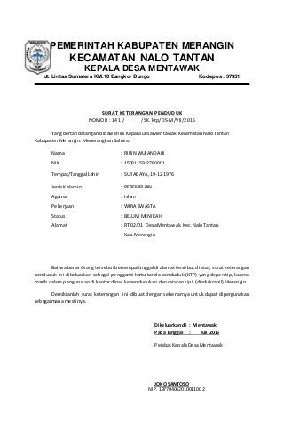 Detail Surat Keterangan Cerai Dari Rt Nomer 2