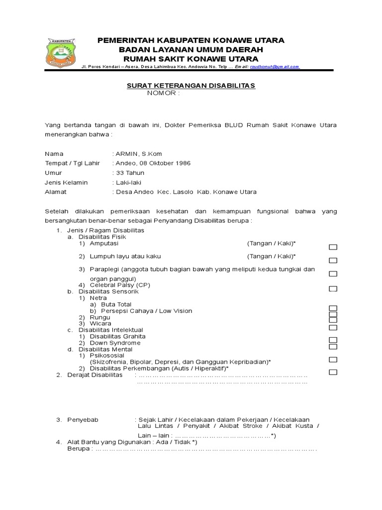 Detail Surat Keterangan Disabilitas Nomer 15