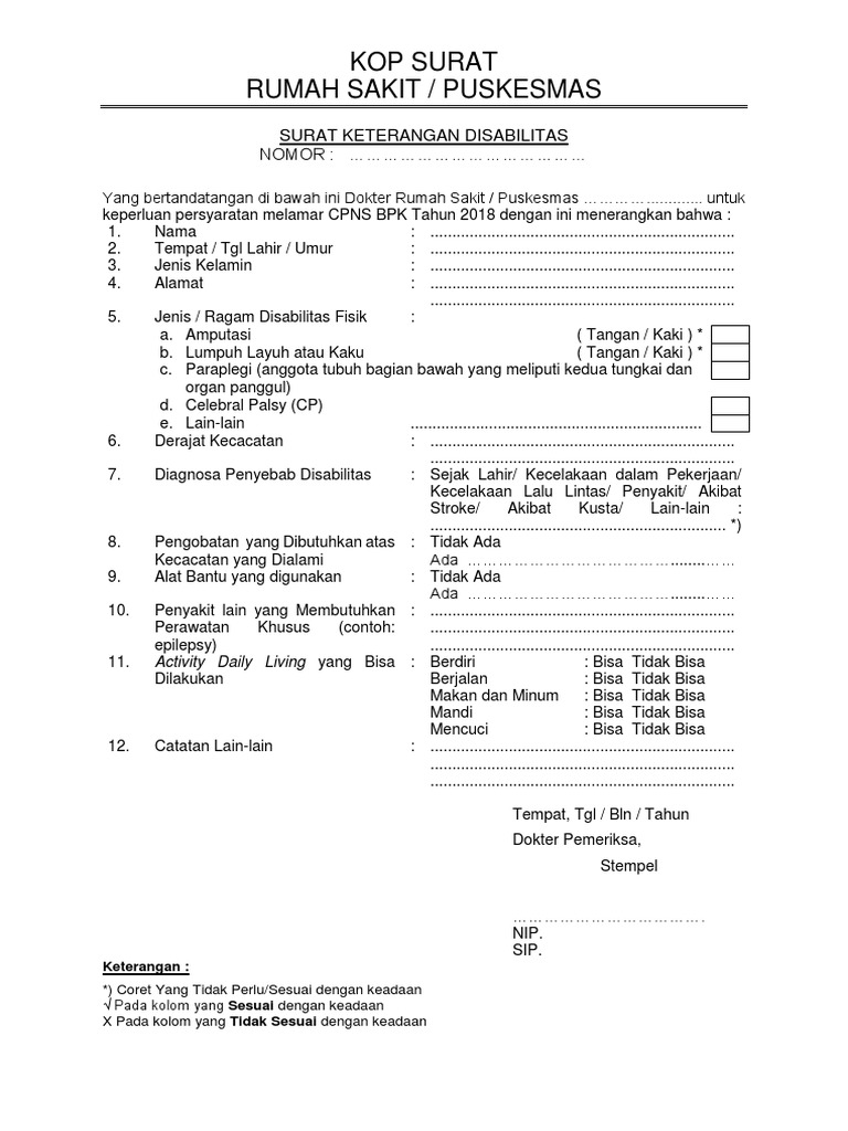 Detail Surat Keterangan Disabilitas Nomer 3