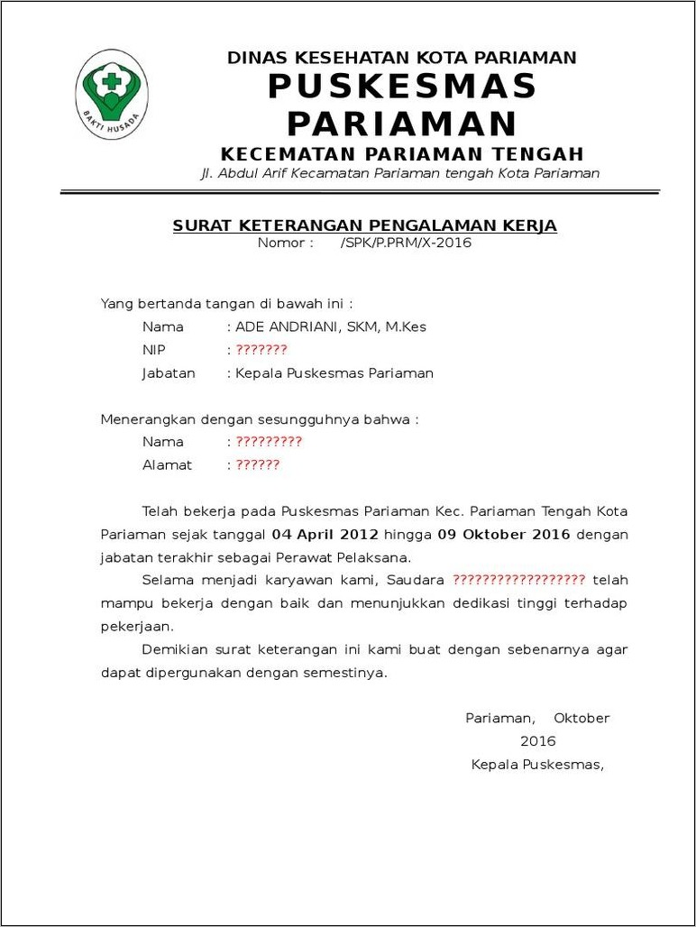 Detail Surat Keterangan Doc Nomer 39