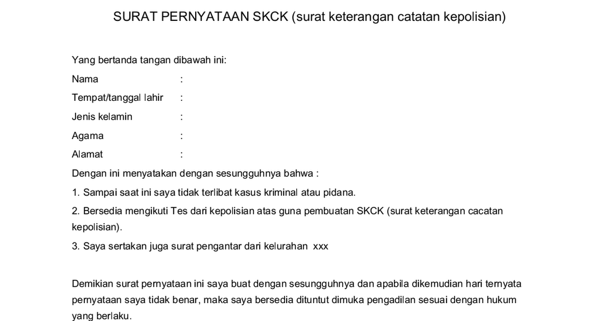 Detail Surat Keterangan Doc Nomer 45